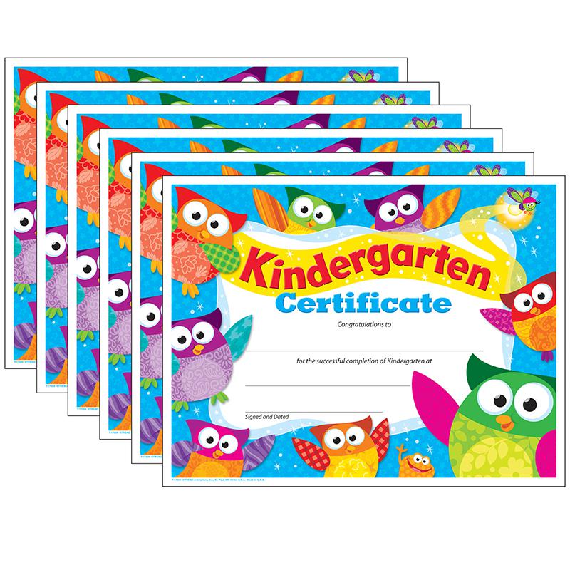 Kindergarten Certificate Owl-Stars!, 30 Per Pack, 6 Packs. Picture 2