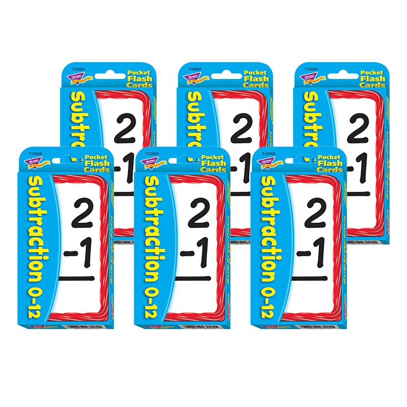 Subtraction 0-12 Pocket Flash Cards, 6 Packs. Picture 2