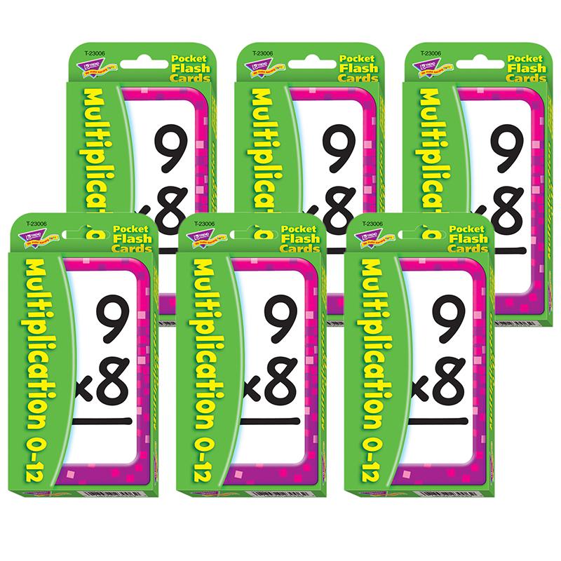 Multiplication 0-12 Pocket Flash Cards, 6 Packs. Picture 2
