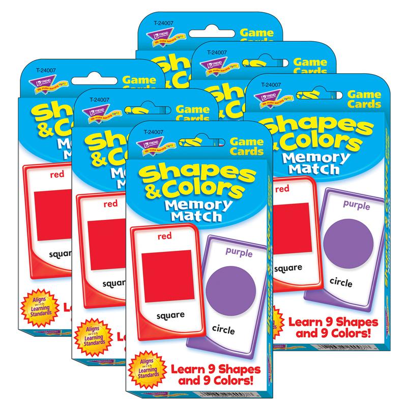 Shapes and Colors Memory Match Challenge Cards, 6 Packs. Picture 2