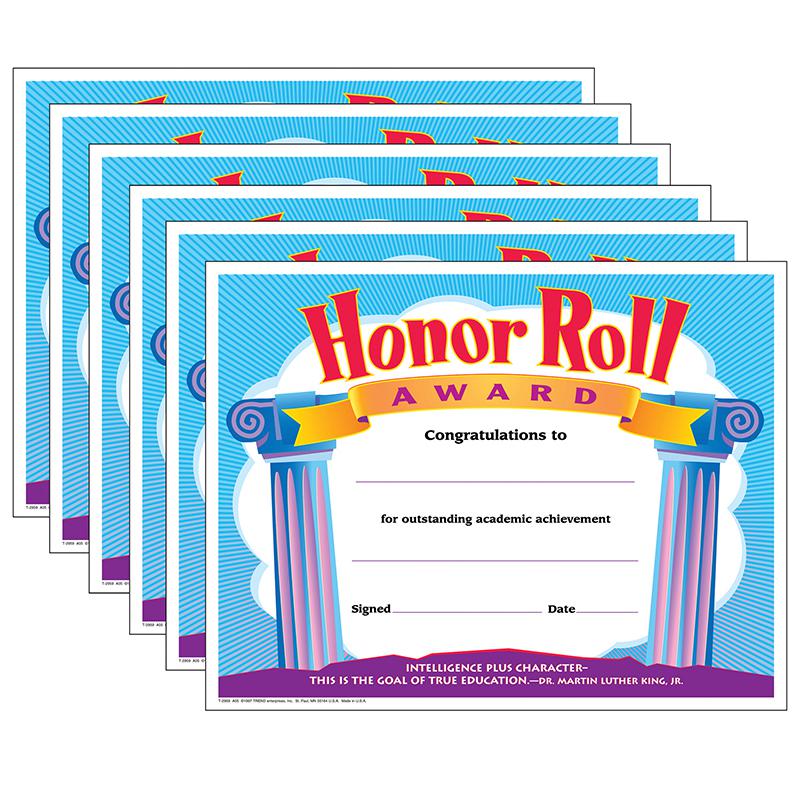Honor Roll Award Colorful Classics Certificates, 30 Per Pack, 6 Packs. Picture 2