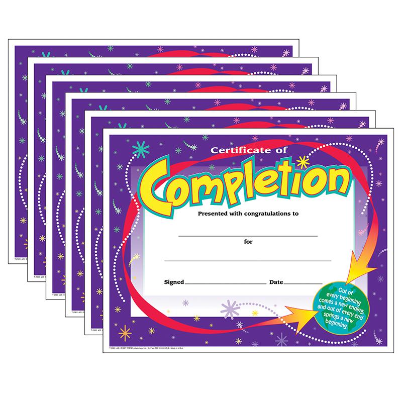 Certificate of Completion Colorful Classics Certificates, 30 Per Pack, 6 Packs. Picture 2