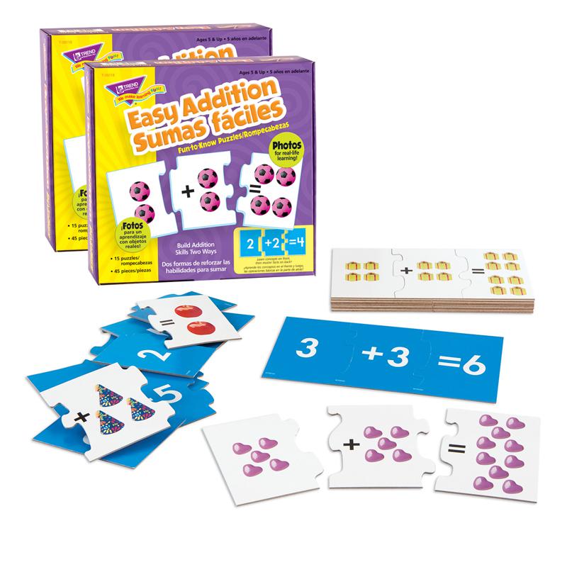 Easy Addition/Sumas faciles Fun-to-Know Puzzles, Pack of 2. Picture 2