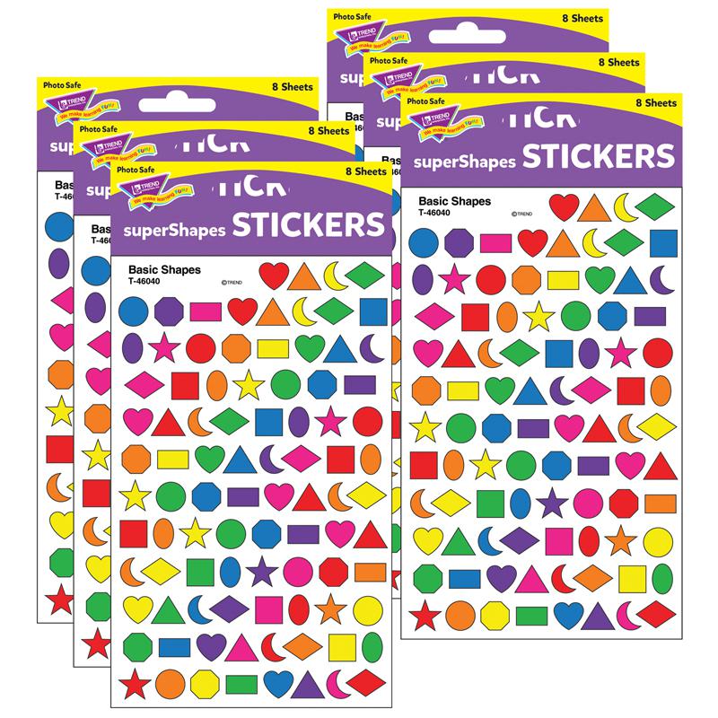 Basic Shapes superShapes Stickers, 800 Per Pack, 6 Packs. Picture 2