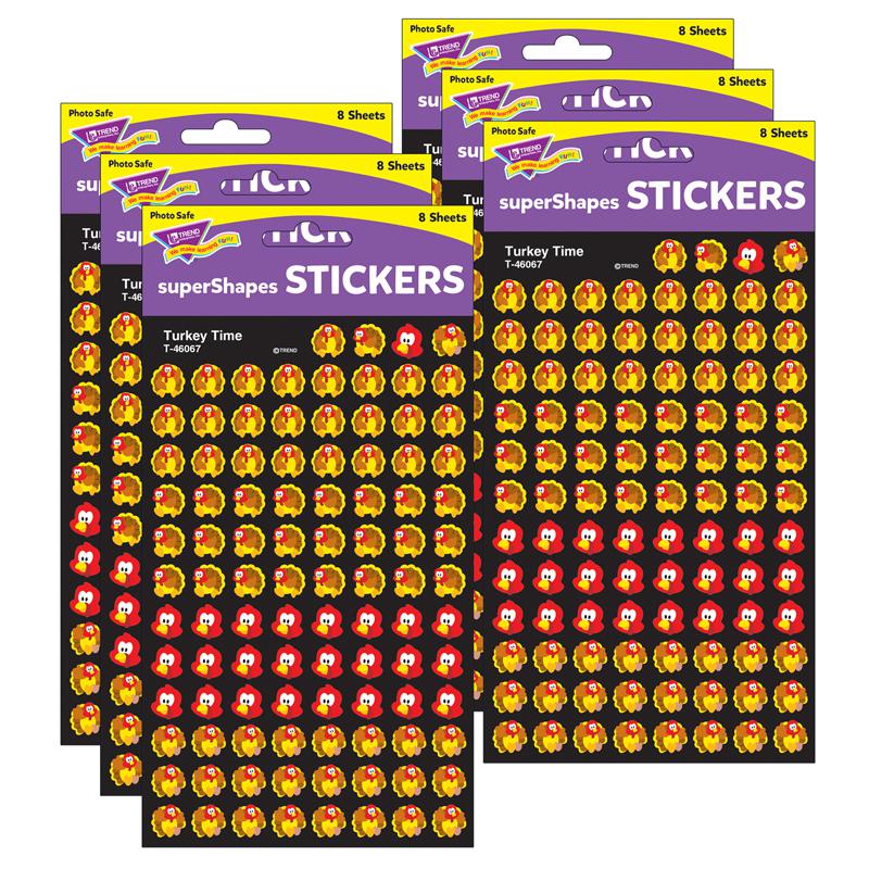 Turkey Time superShapes Stickers, 800 Per Pack, 6 Packs. Picture 2