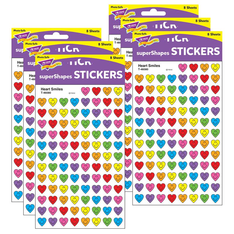 Heart Smiles superShapes Stickers, 800 Per Pack, 6 Packs. Picture 2