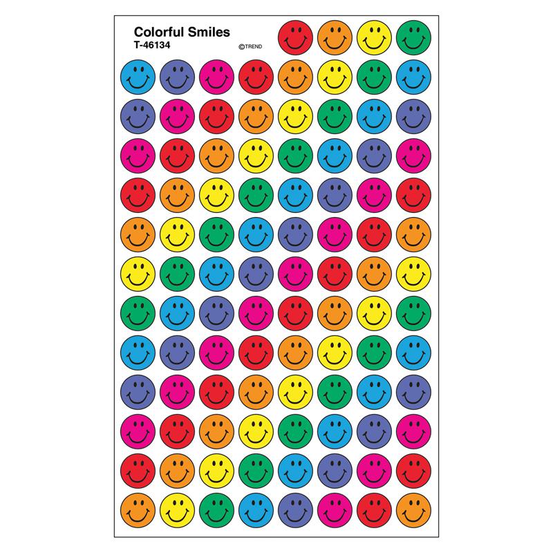 Colorful Smiles superSpots Stickers, 800 Per Pack, 6 Packs. Picture 2