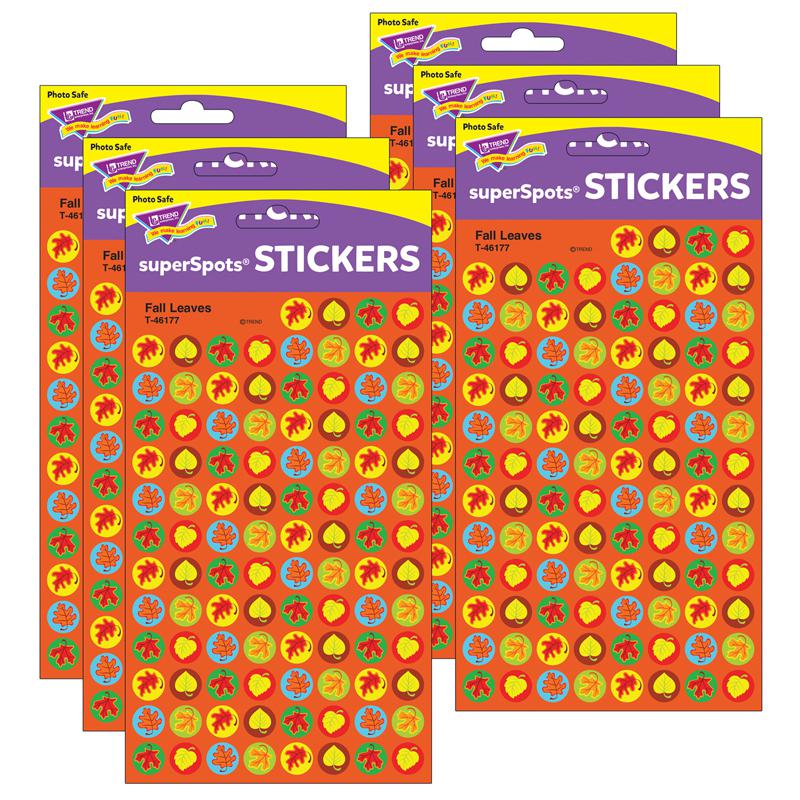 Fall Leaves superSpots Stickers, 800 Per Pack, 6 Packs. Picture 2