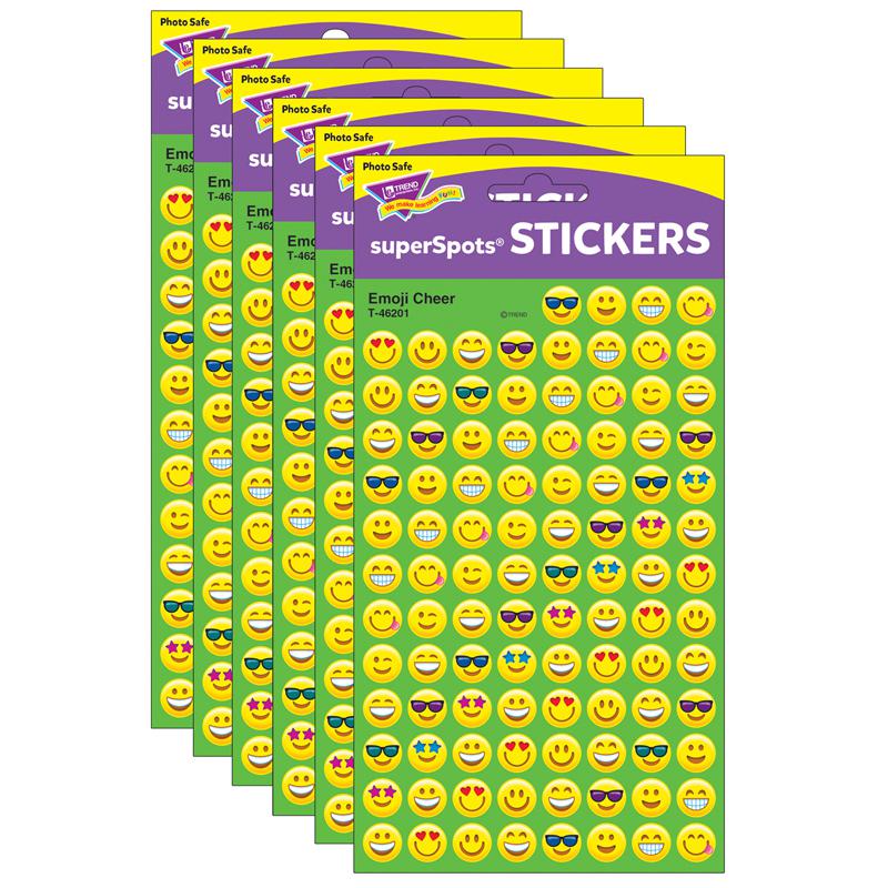 Emoji Cheer superSpots Stickers, 800 Per Pack, 6 Packs. Picture 2