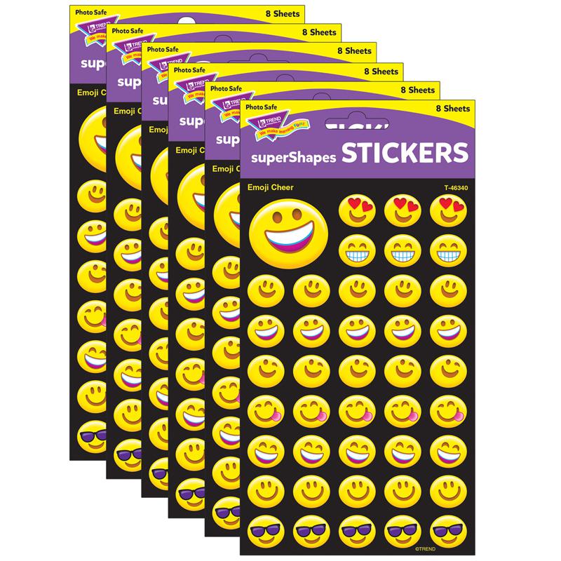 Emoji Cheer superShapes Stickers-Large, 336 Per Pack, 6 Packs. Picture 2