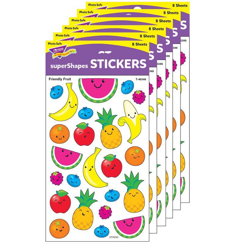 Friendly Fruit superShapes Stickers-Large, 192 Per Pack, 6 Packs. Picture 2