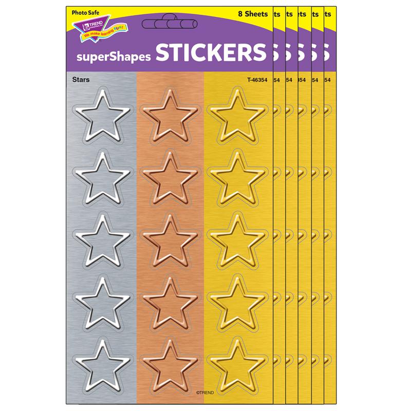 I Love Metal Stars superShapes Stickers - Large, 120 Per Pack, 6 Packs. Picture 2