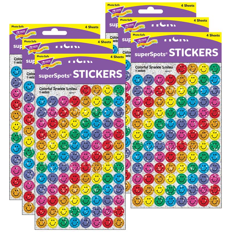 Colorful Smiles superSpots Stickers-Sparkle, 400 Per Pack, 6 Packs. Picture 2