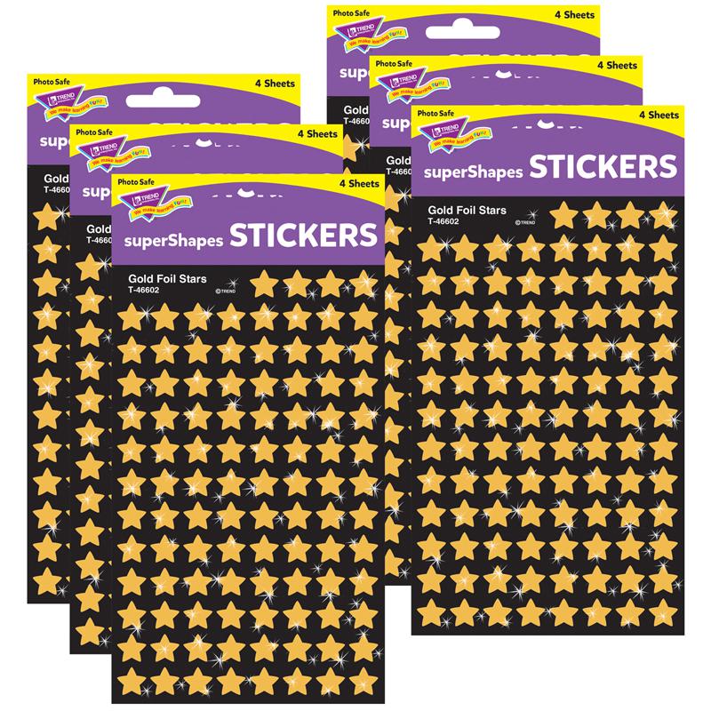 Gold Foil Stars superShapes Stickers, 400 Per Pack, 6 Packs. Picture 2