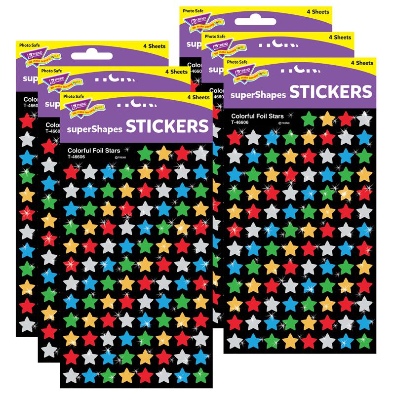 Colorful Foil Stars superShapes Stickers, 400 Per Pack, 6 Packs. Picture 2
