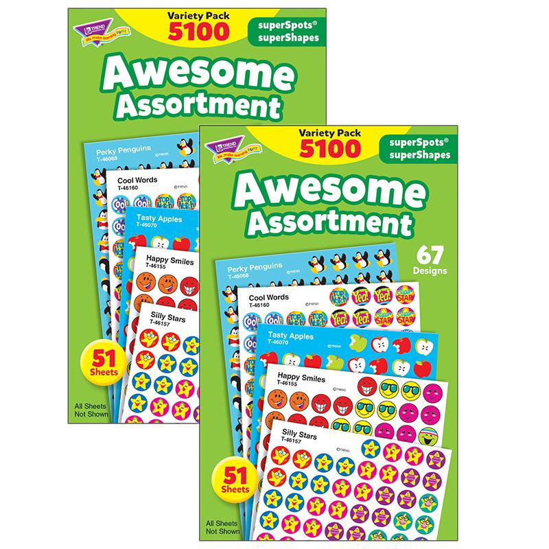 Awesome Assortment superSpots/superShapes Variety Pack, 5100 Per Pack, 2 Packs. Picture 2