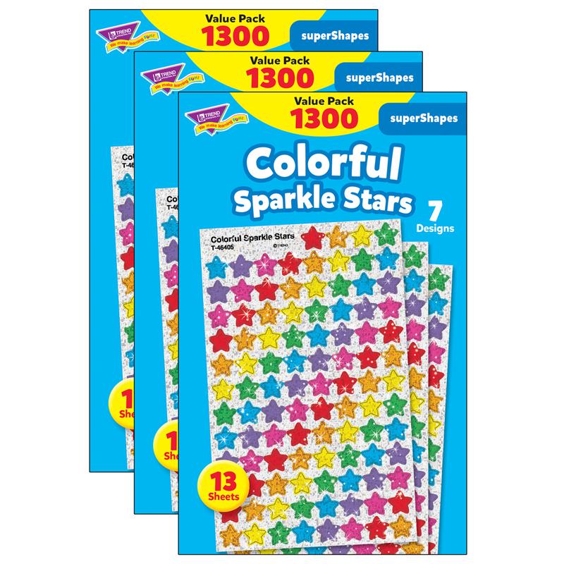 Colorful Sparkle Stars superShapes Value Pack, 1300 Per Pack, 3 Packs. Picture 2