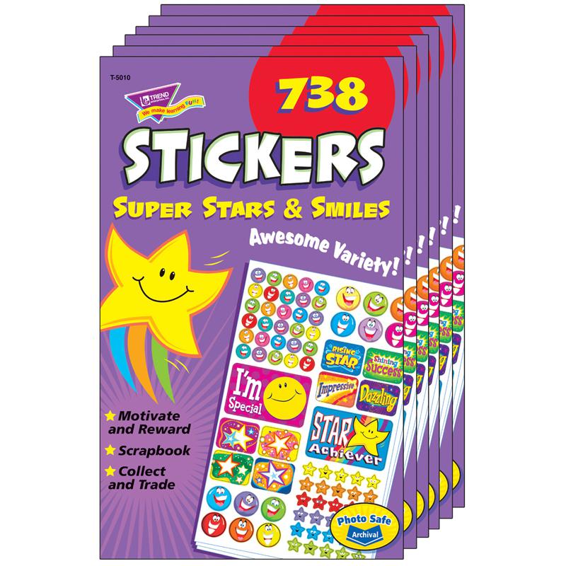 Super Stars & Smiles Sticker Pad, 738 Stickers Per Pad, 6 Pads. Picture 2