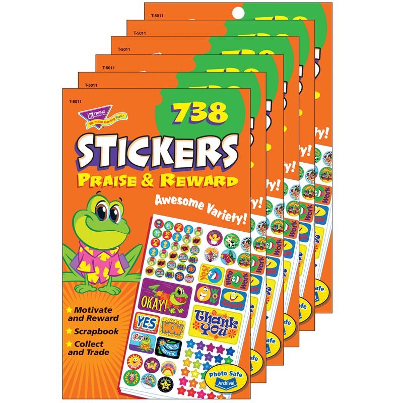 Praise & Reward Sticker Pad, 738 Sticker Per Pad, Pack of 6. Picture 2