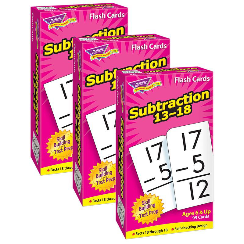 Subtraction 13-18 Skill Drill Flash Cards, 3 Packs. Picture 2
