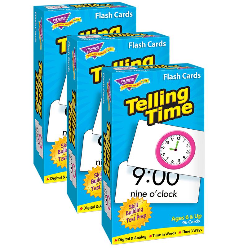 Telling Time Skill Drill Flash Cards, 3 Packs. Picture 2