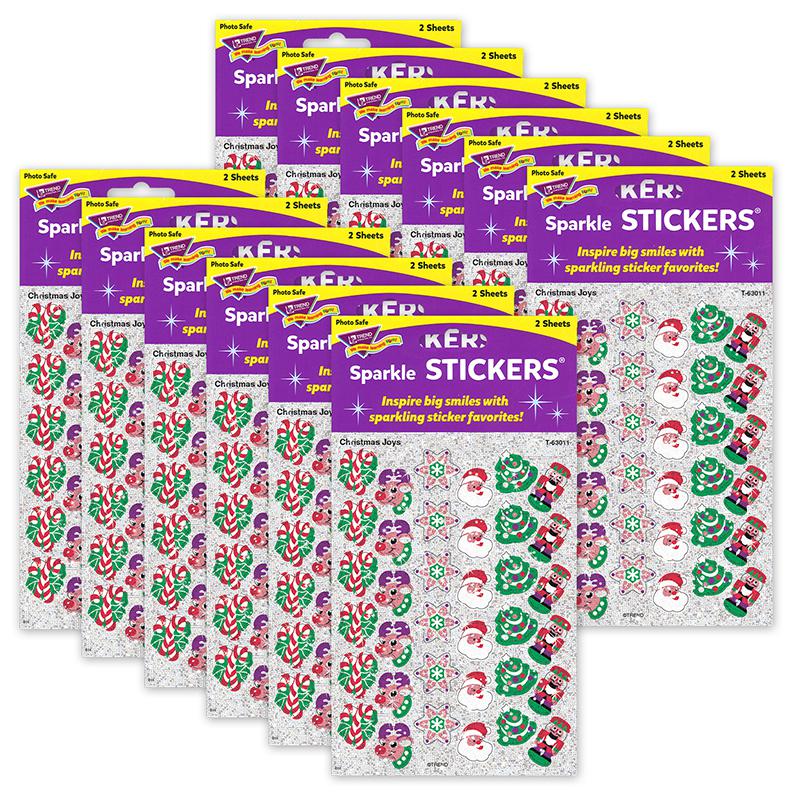 Christmas Joys Sparkle Stickers, 72 Per Pack, 12 Packs. Picture 2