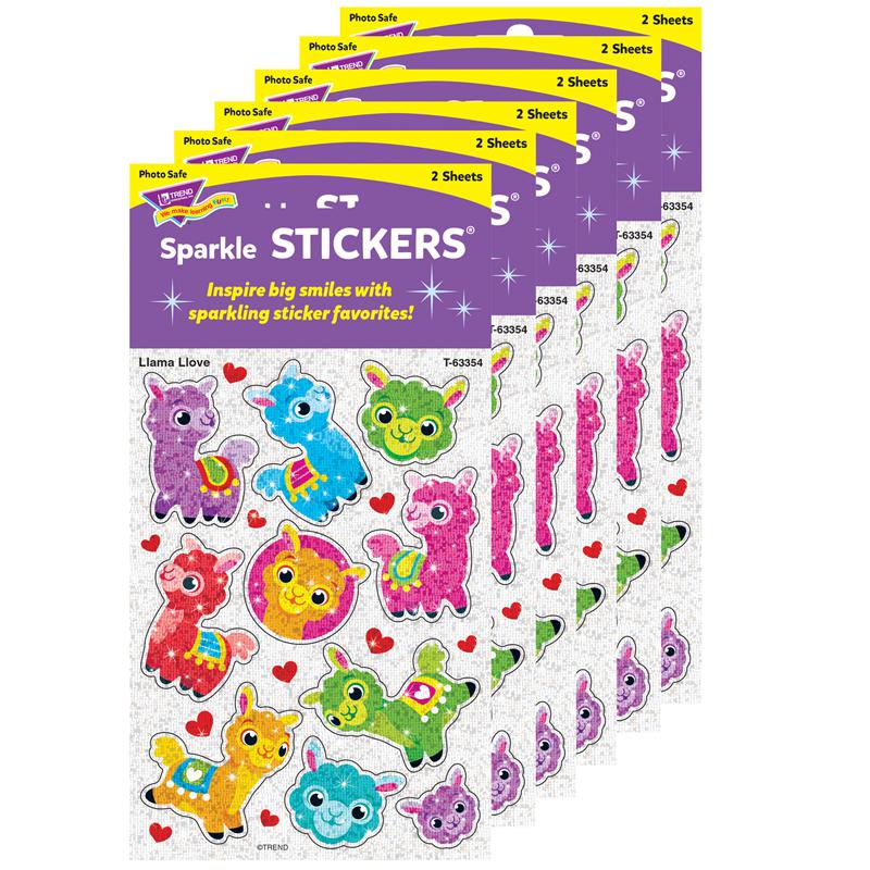 Llama Llove Sparkle Stickers, 20 Per Pack, 6 Packs. Picture 2