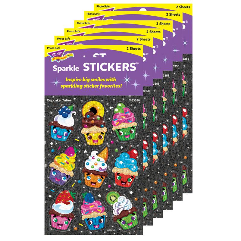 Cupcake Cuties Sparkle Stickers, 18 Per Pack, 6 Packs. Picture 2