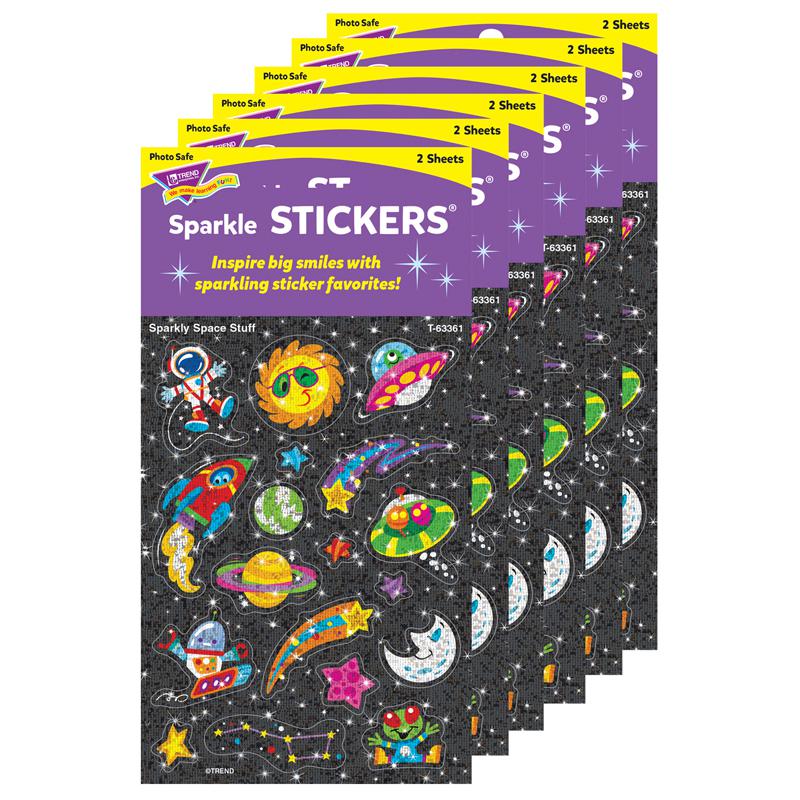 Sparkly Space Stuff Sparkle Stickers, 36 Per Pack, 6 Packs. Picture 2