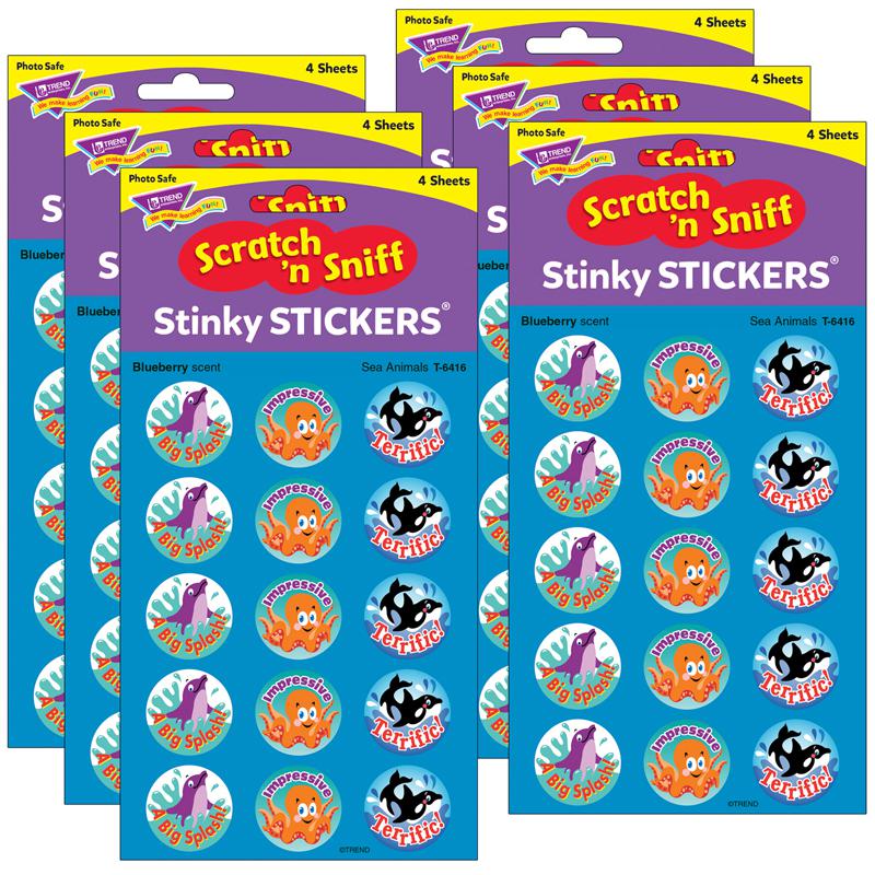 Sea Animals/Blueberry Stinky Stickers, 60 Per Pack, 6 Packs. Picture 2