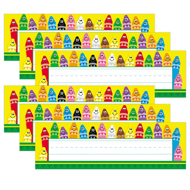 Colorful Crayons Desk Toppers Name Plates, 36 Per Pack, 6 Packs. Picture 2