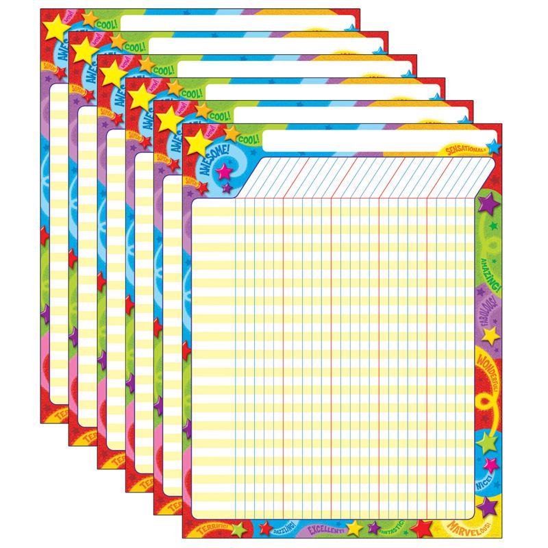 Praise Words 'n Stars Incentive Chart, 17" x 22", Pack of 6. Picture 2