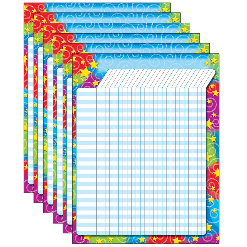 Stars 'n Swirls Incentive Chart, 17" x 22", Pack of 6. Picture 2
