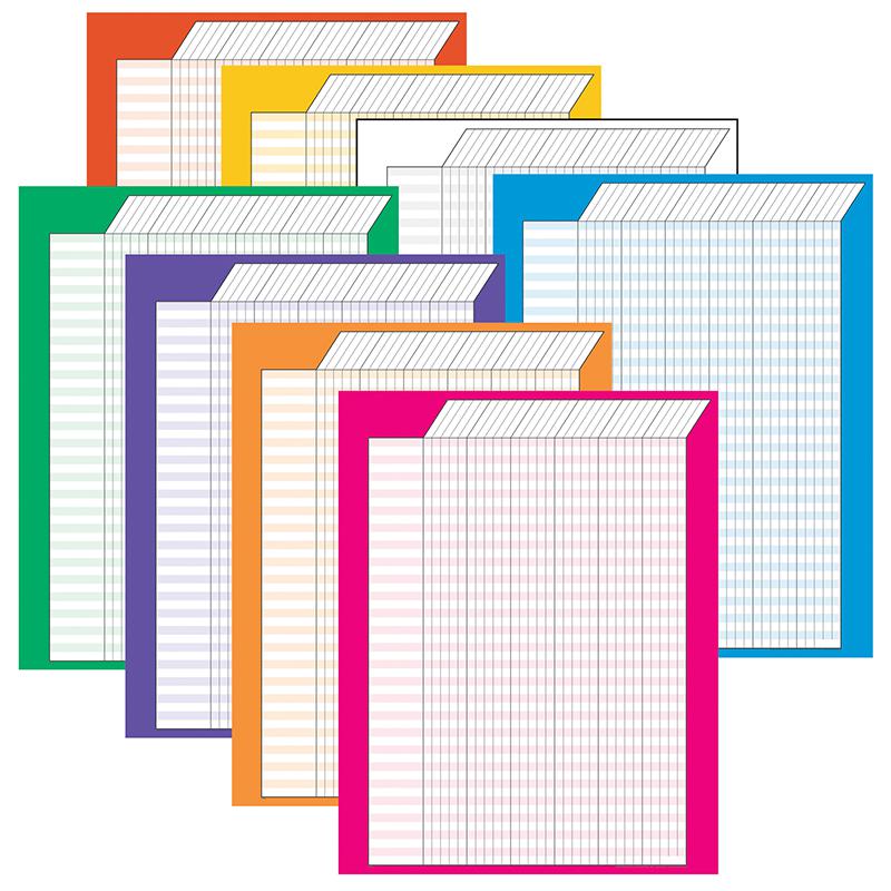 Vertical Incentive Charts, 22" x 28", Jumbo Variety Pack - Pack of 8. Picture 2