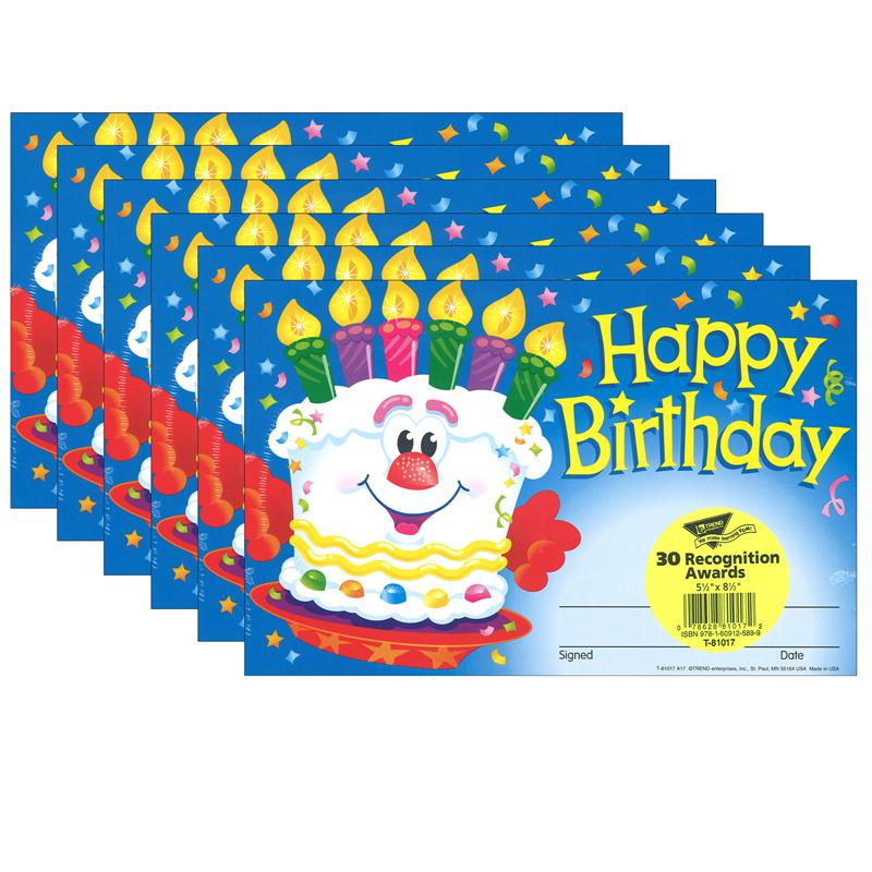 Happy Birthday Cake Recognition Awards, 30 Per Pack, 6 Packs. Picture 2