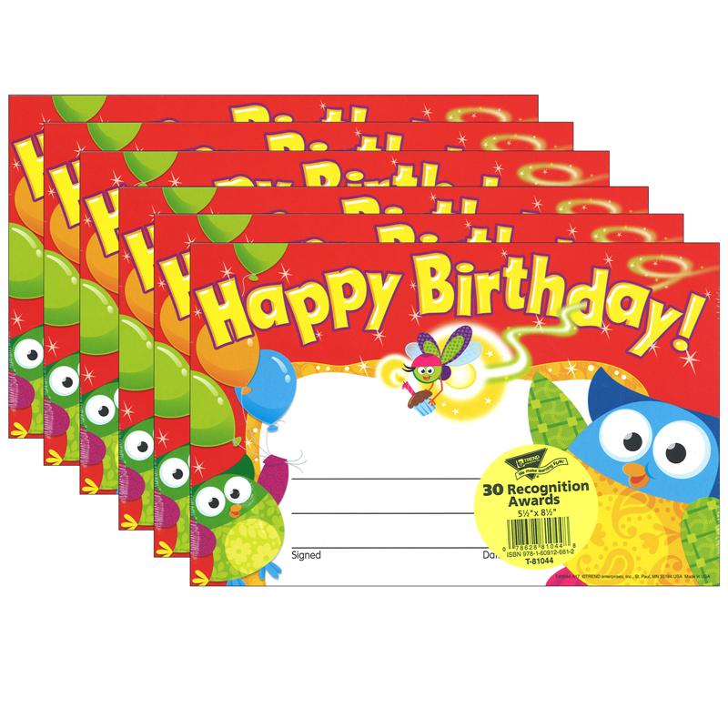 Happy Birthday Owl-Stars! Recognition Awards, 30 Per Pack, 6 Packs. Picture 2