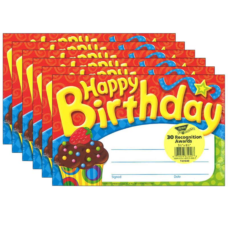 Happy Birthday The Bake Shop Recognition Awards, 30 Per Pack, 6 Packs. Picture 2
