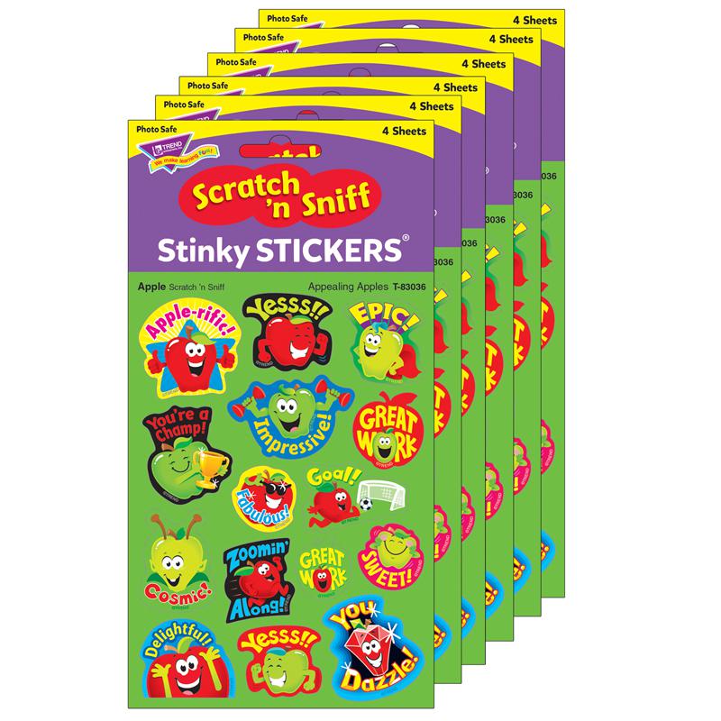 Appealing Apples/Apple Mixed Shapes Stinky Stickers, 60 Per Pack, 6 Packs. Picture 2