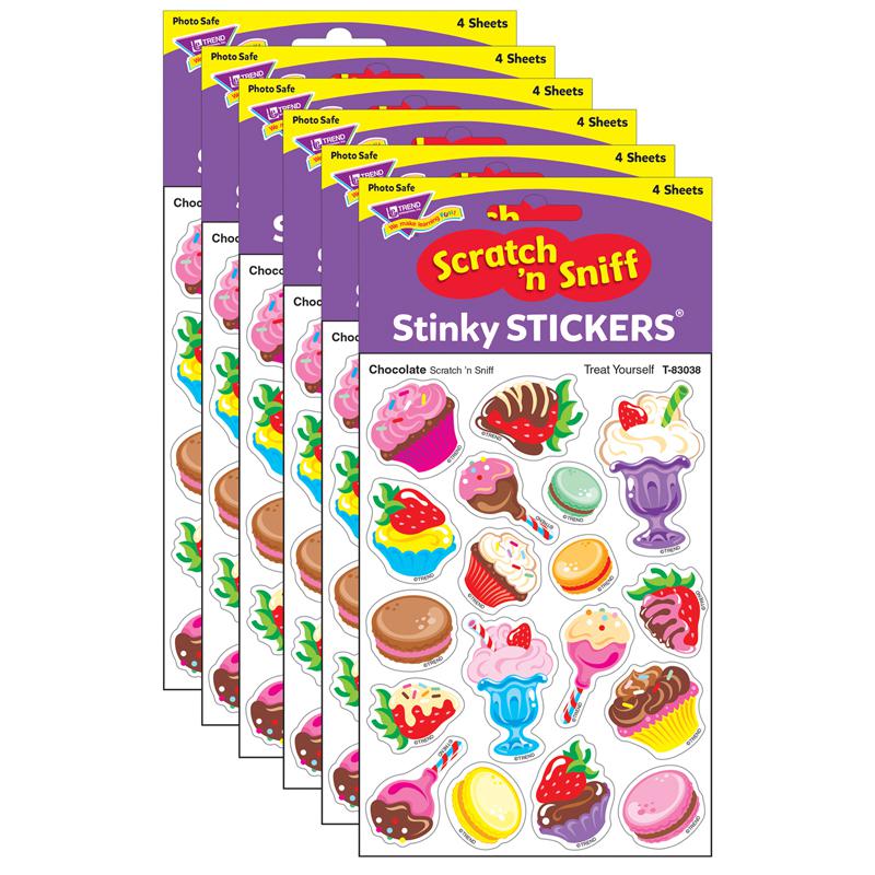 Treat Yourself/Chocolate Mixed Shapes Stinky Stickers, 72 Per Pack, 6 Packs. Picture 2