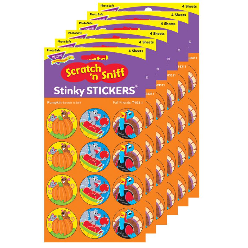 Fall Friends/Pumpkin Stinky Stickers, 48 Per Pack, 6 Packs. Picture 2