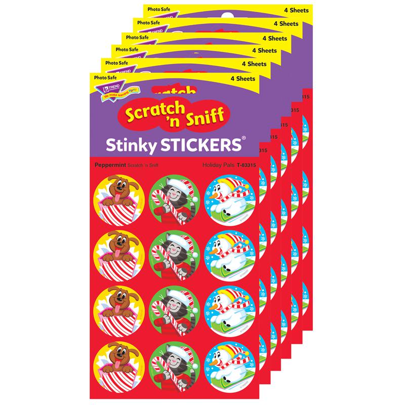 Holiday Pals/Peppermint Stinky Stickers, 48 Per Pack, 6 Packs. Picture 2