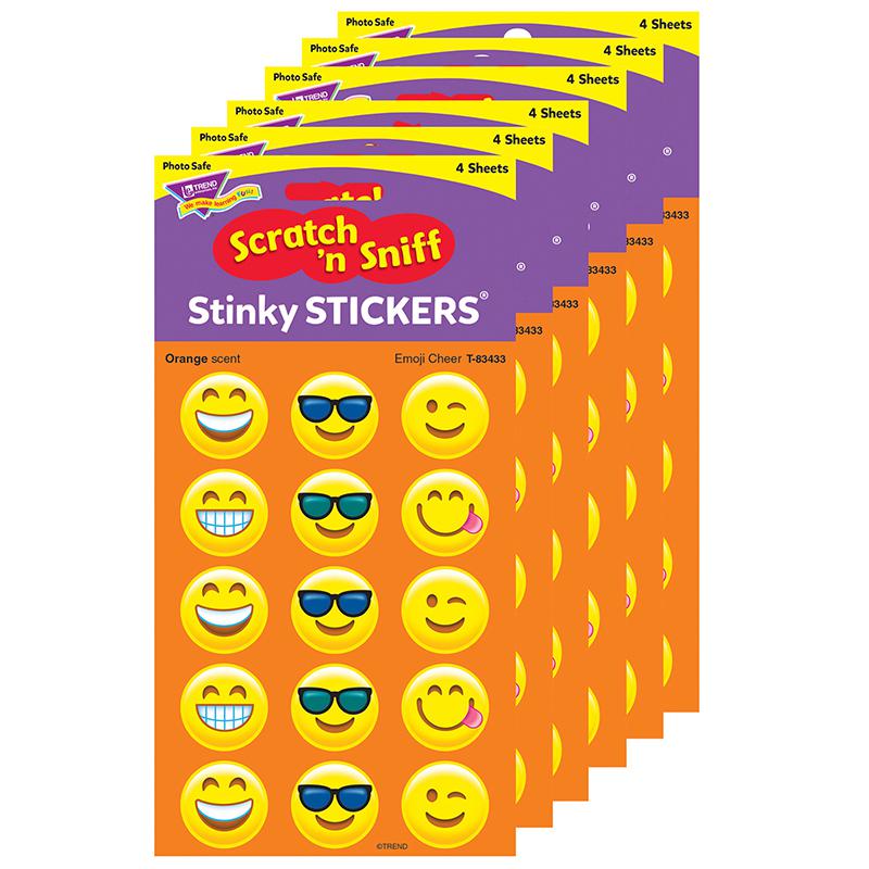 Emoji Cheer/Orange Stinky Stickers, 60 Per Pack, 6 Packs. Picture 2