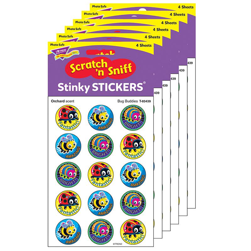 Bug Buddies/Orchard Stinky Stickers, 60 Per Pack, 6 Packs. Picture 2