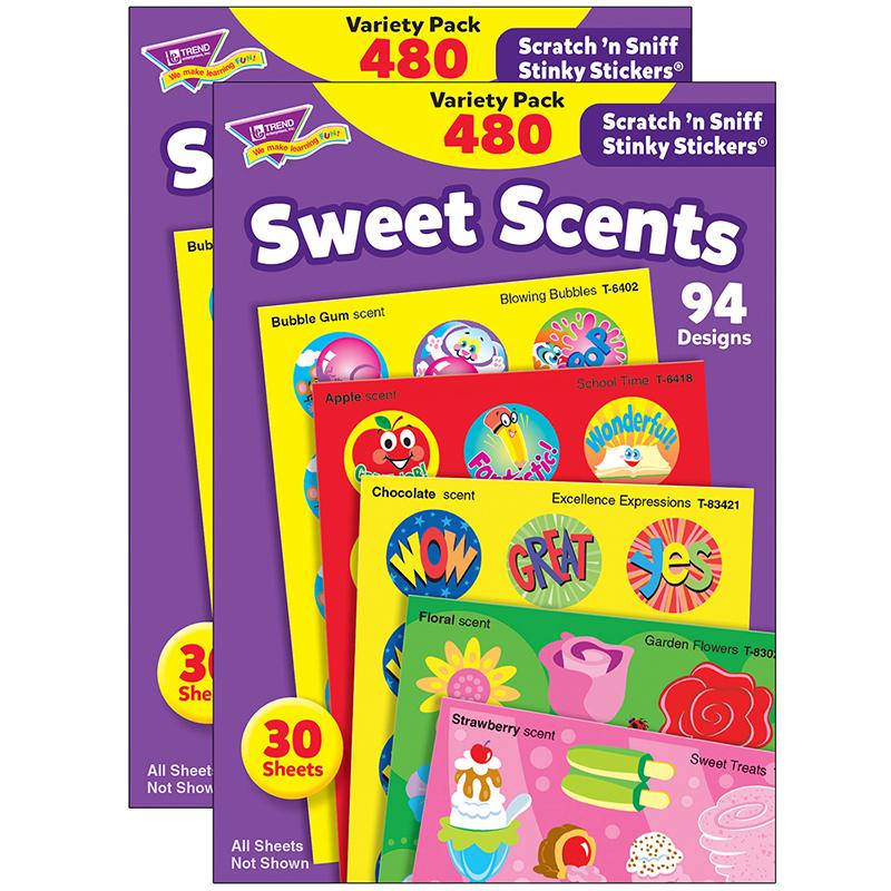 Sweet Scents Stinky Stickers Variety Pack, 480 Per Pack, 2 Packs. Picture 2