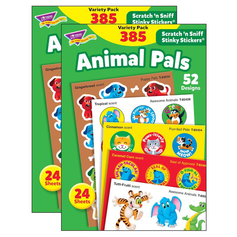 Animal Pals Stinky Stickers Variety Pack, 385 Per Pack, 2 Packs. Picture 2