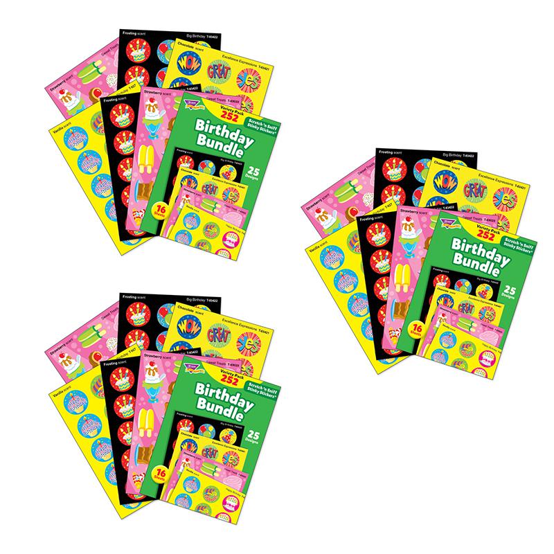 Birthday Bundle Stinky Stickers Variety Pack, 252 Per Pack, 3 Packs. Picture 2