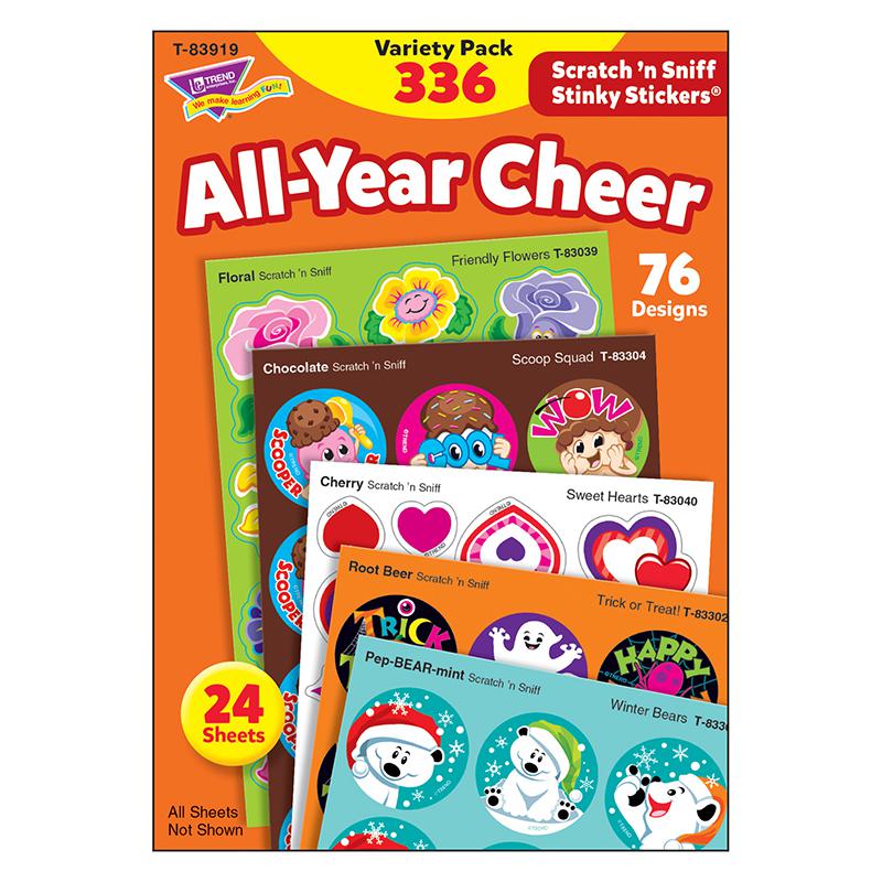 All Year Cheer Stinky Stickers Variety Pack, 336 Count. Picture 2