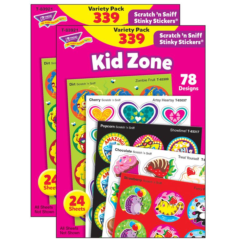 Kid Zone Stinky Stickers Variety Pack, 339 Count Per Pack, 2 Packs. Picture 2