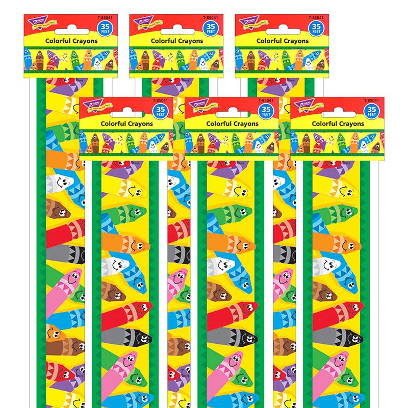 Colorful Crayons Bolder Borders, 35.75' Per Pack, 6 Packs. Picture 2