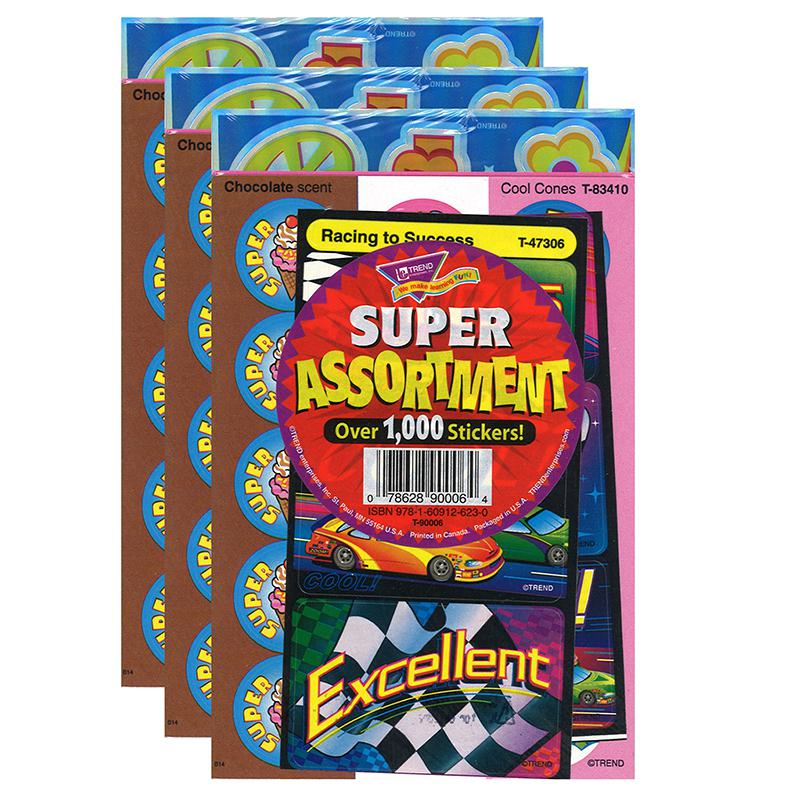 Super Assortment Sticker Pack, 1000 Stickers Per Pack, 3 Packs. Picture 2